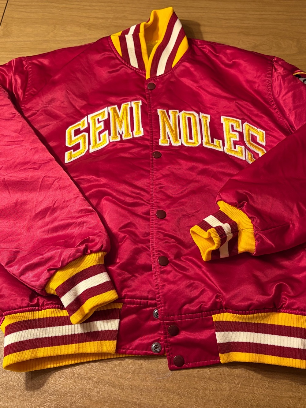 80s Florida State Seminoles Vintage Starter Satin Varsity Bomber Jacket L